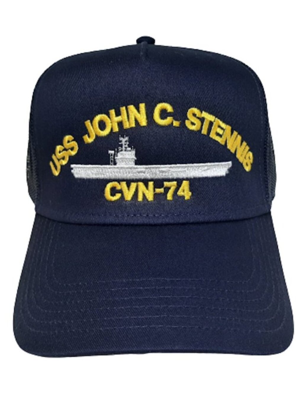 USS John C. Stennis CVN-74 US Navy Blue Adjustable Embroidered Hat Cap Mens